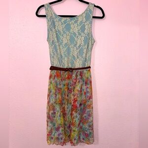 Pastel Colorful Lace Detail Sundress